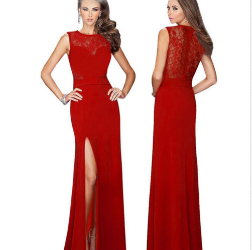 2015 Women Formal Red Lace Sleeveless Sexy Evening Dress on Luulla