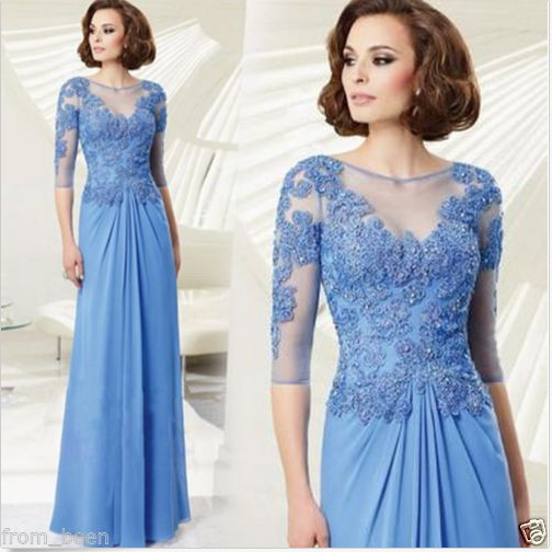 Pattern Women Elegant Long Sleeve Lace Sheath Evening Dress 2015 on Luulla