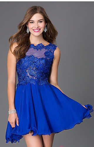 2016 Top Fashion Sweet Women Lace Short Homecoming Dress Blue Prom ...
